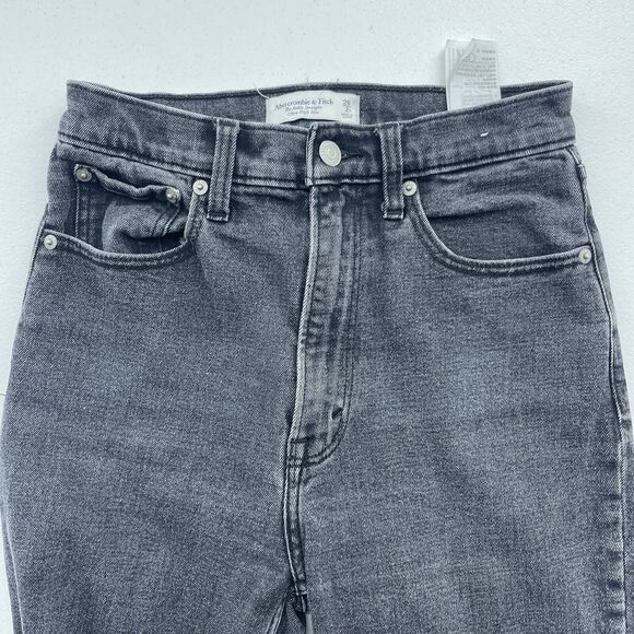 Abercrombie Fitch 26 2R The Ankle Straight Ultra High Rise Jeans Distressed - Picture 4 of 16